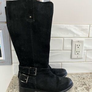 Clarks Black Knee Suede Boots